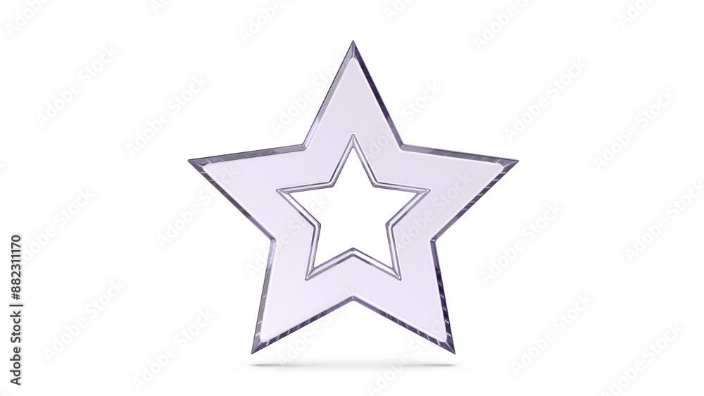 Shiny crystal star spinning on a white background Shiny crystal star spinning on a white background