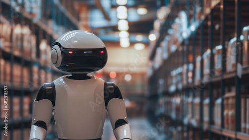 Wallpaper Mural A robot is walking through a warehouse Torontodigital.ca