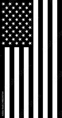 Flag of the United States black and white