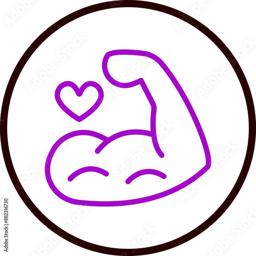 Muscle Vector Line Purple Circle Black