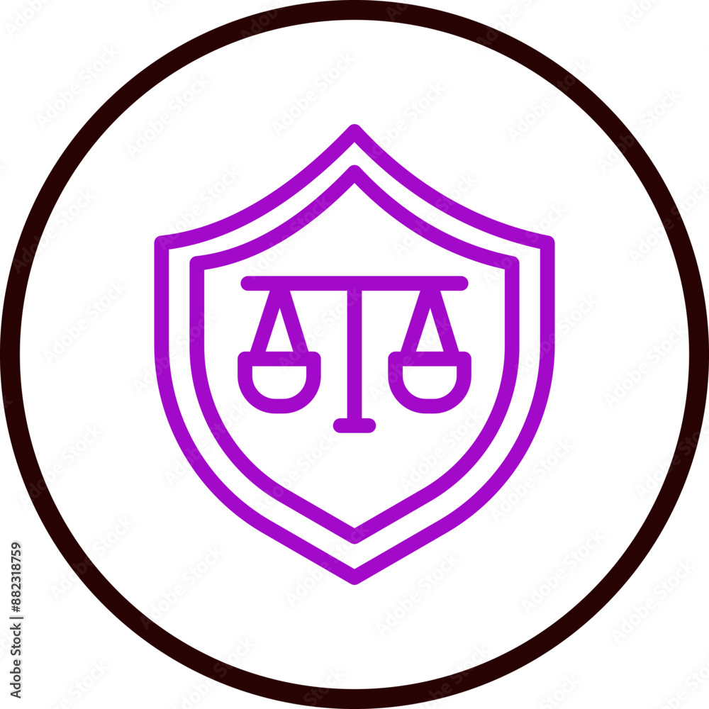 Justice Scale Vector Line Purple Circle Black Justice Scale Vector Line Purple Circle Black