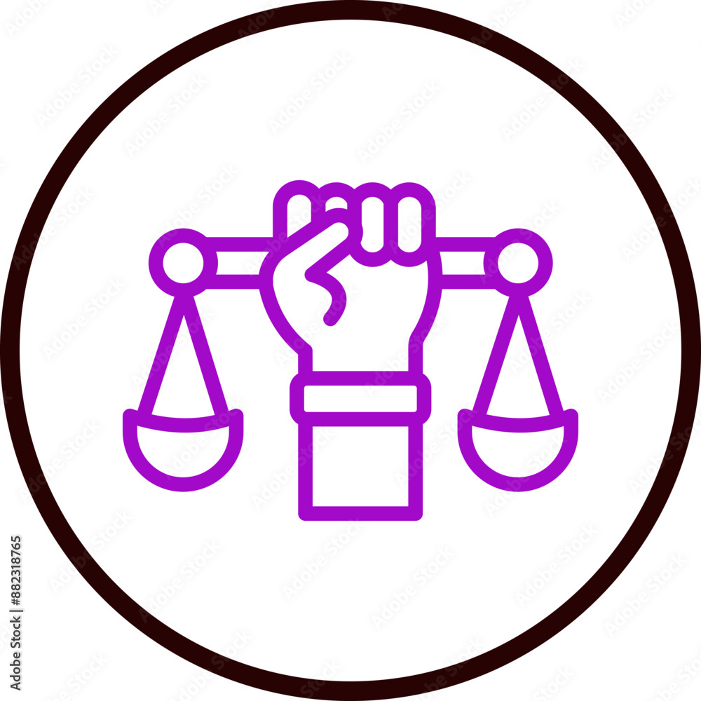 Civil Rights Vector Line Purple Circle Black Civil Rights Vector Line Purple Circle Black