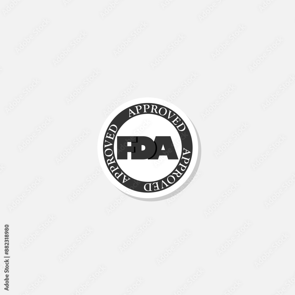 FDA Approved Icon sticker isolated on gray background FDA Approved Icon sticker isolated on gray background