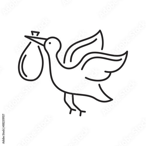 Baby shower Icons. Simple line art style icons pack. Vector illustration