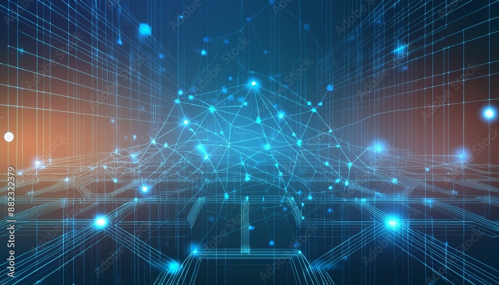 Abstract digital background. Can be used for technological processes, neural networks and AI, digital storages, sound and graphic forms, science, education, etc. Abstract digital background. Can be used for technological processes, neural networks and AI, digital storages, sound and graphic forms, science, education, etc.
