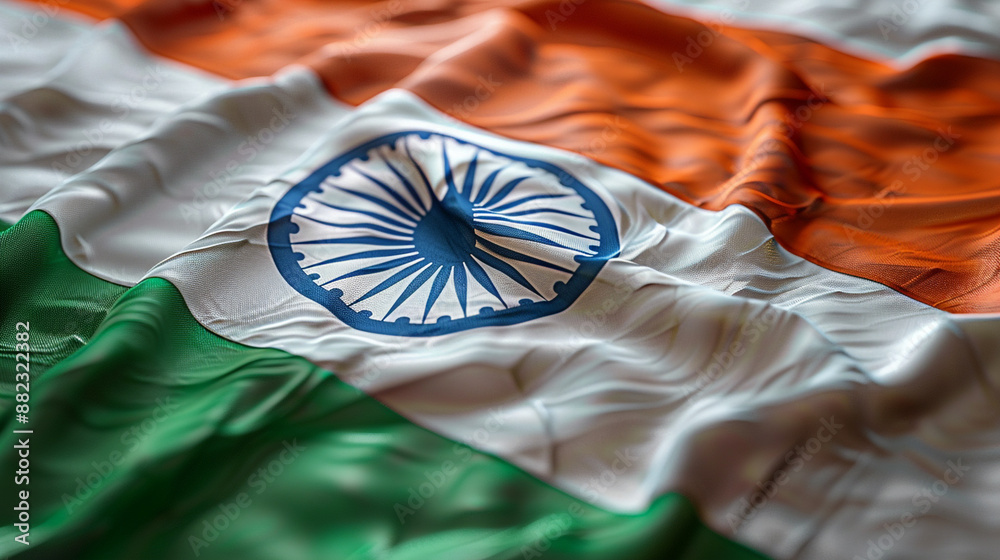 Naklejka premium Transparent Indian flag design with large areas of copy space around.