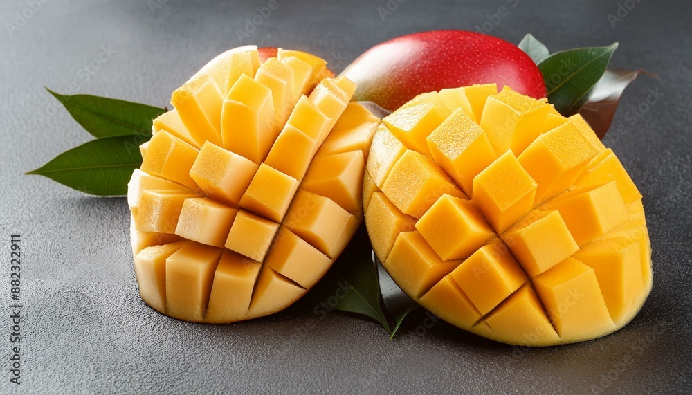 Delicious mango fruits cut out. Based on Generative AI Delicious mango fruits cut out. Based on Generative AI