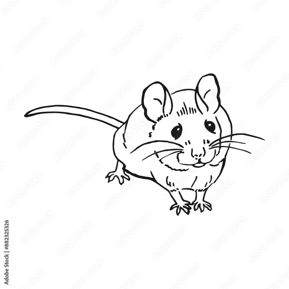 Mouse. Hand drawn vector illustration ink style. Mouse. Hand drawn vector illustration ink style.