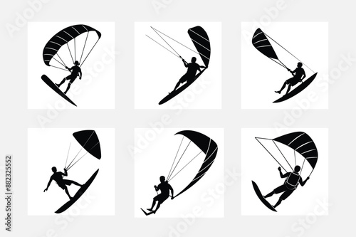 Skydiving icon vector art design set