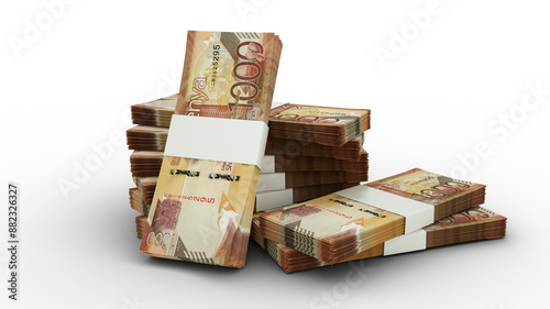Foto 3d rendering of Stacks of Kenyan shilling notes