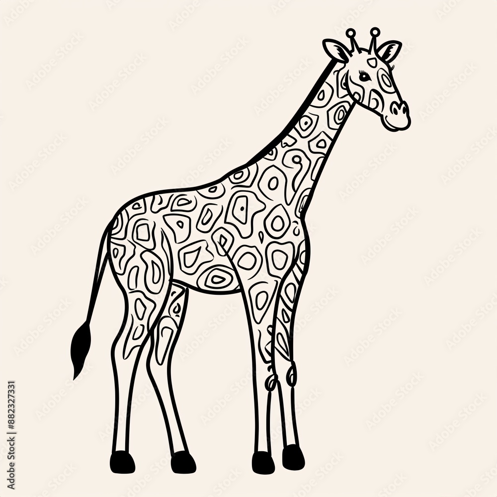 Obraz premium Giraffe - A Giraffe With A Crown