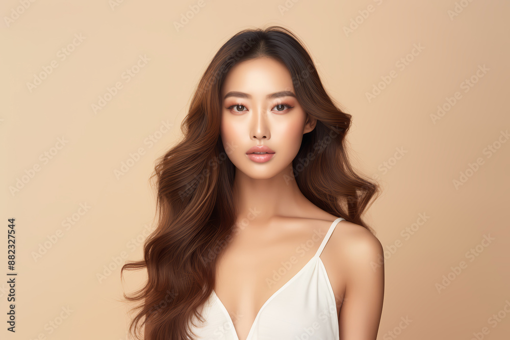 A beautiful Asian woman with long hair