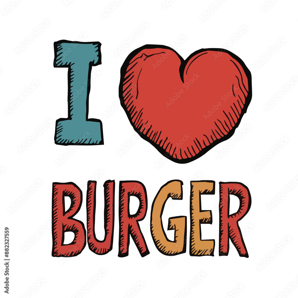 I Love Burger graphic vector illustration design I Love Burger graphic vector illustration design
