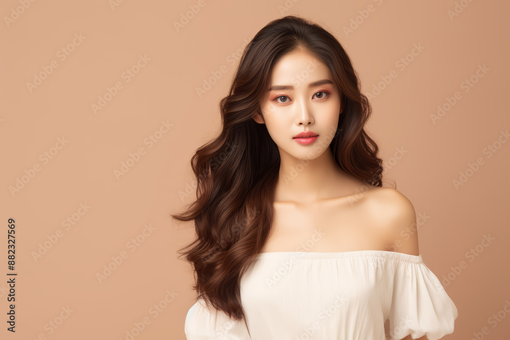A beautiful Asian woman with long hair A beautiful Asian woman with long hair