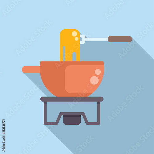 Fork dipping food in a pot of cheese fondue, ready to enjoy a delicious meal