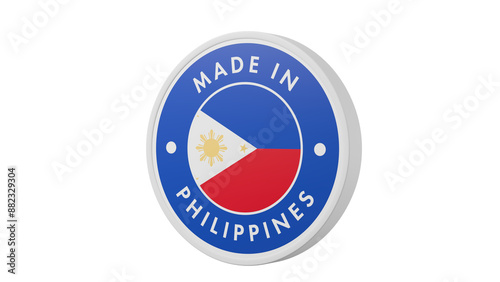 Made in Philippines . Circle country flag product label round pinback button banner simple. Transparent backgound. 3d rendered with alpha channel. Round shape. Free Download Made in Philippines . Circle country flag product label round pinback button banner simple. Transparent backgound. 3d rendered with alpha channel. Round shape. - GFXLoad