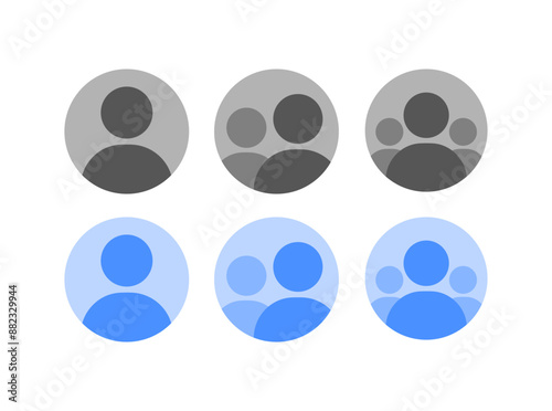 Profile set icons. Flat style. Vector icons.