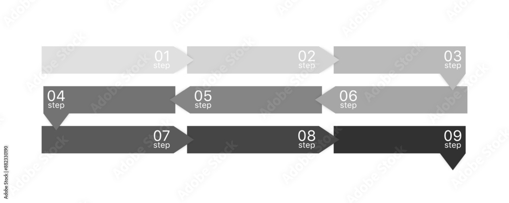 Steps icons. Flat style. Vector illustration. Steps icons. Flat style. Vector illustration.