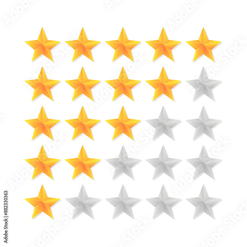 Star rating icons. Flat style. Vector icons.