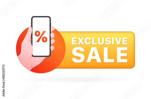 Exclusive sale icon. Discount icon. Flat style. Vector icon.