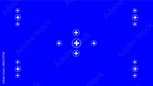 Obraz na płótnie Blue screen with VFX motion tracking markers