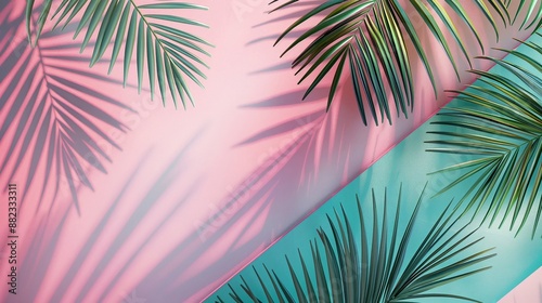 Summer abstract palm leaves background