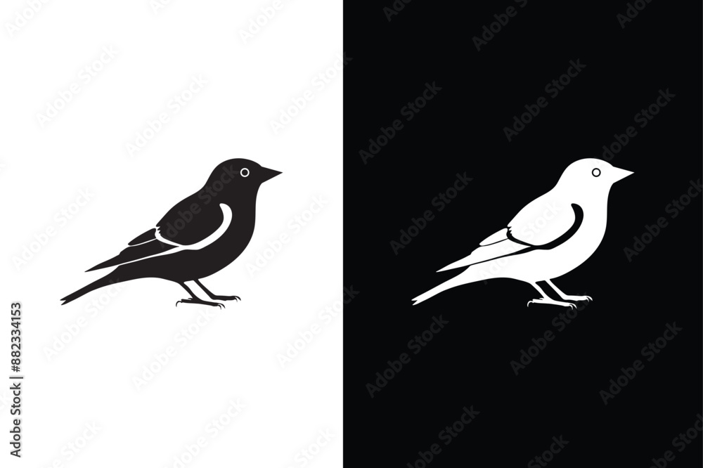 Obraz premium Bird icon. Vector elements for design. Bird icon, silhouette, logo on white background
