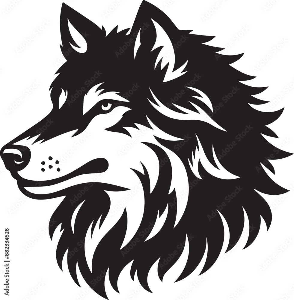 Fototapeta premium wolf black art illustration