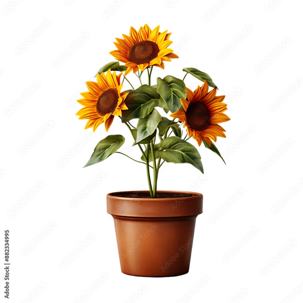 Fototapeta premium Stylish Plant Pot for Every Room , isolated on transparent background, cutout(png) 