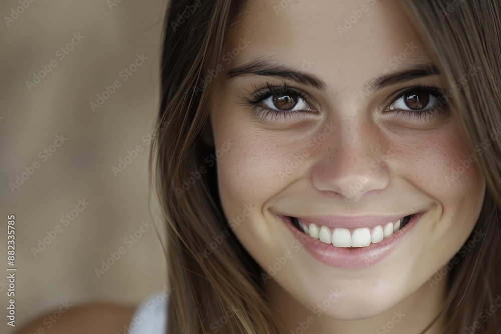 Portrait of a Young Woman with Natural Beauty Genuine Smile Perfect for Conveying Authenticity and Warmth Wallpaper Digital Art Poster Brainstorming Map Magazine Background Cover Portrait of a Young Woman with Natural Beauty Genuine Smile Perfect for Conveying Authenticity and Warmth Wallpaper Digital Art Poster Brainstorming Map Magazine Background Cover