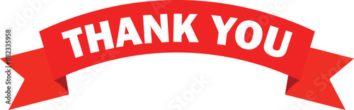 Thank you Curved Red Ribbon, Thank you ribbon, Thank you sign, Thank U sign