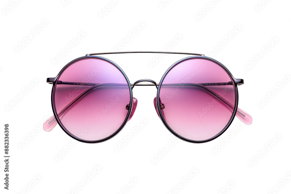 Oversized Round Sunglasses Isolated on Transparent Background