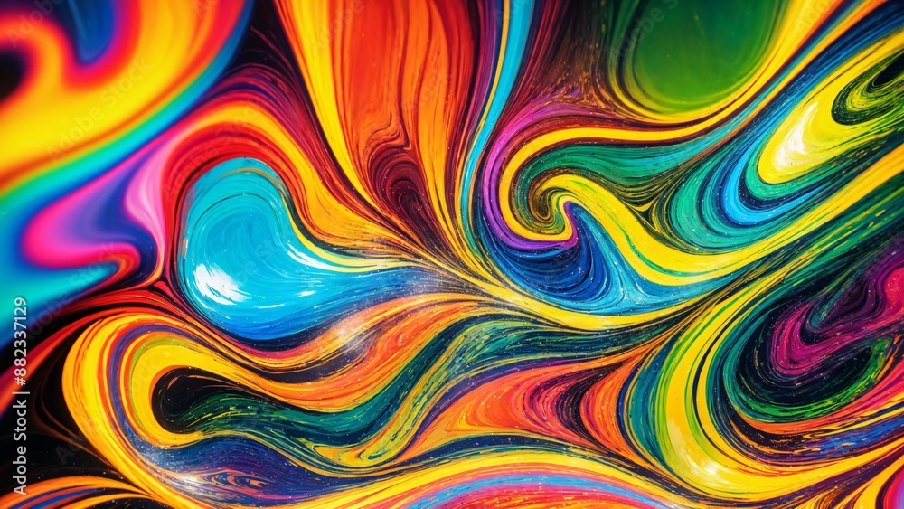 Oil and water mixture creating psychedelic patterns Oil and water mixture creating psychedelic patterns