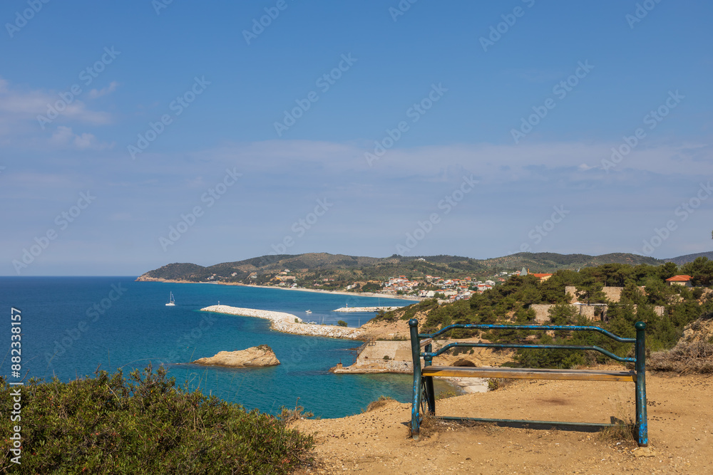 Obraz premium Seascape on the island of Thassos, The Crown of Limenaria area. A magical place.
