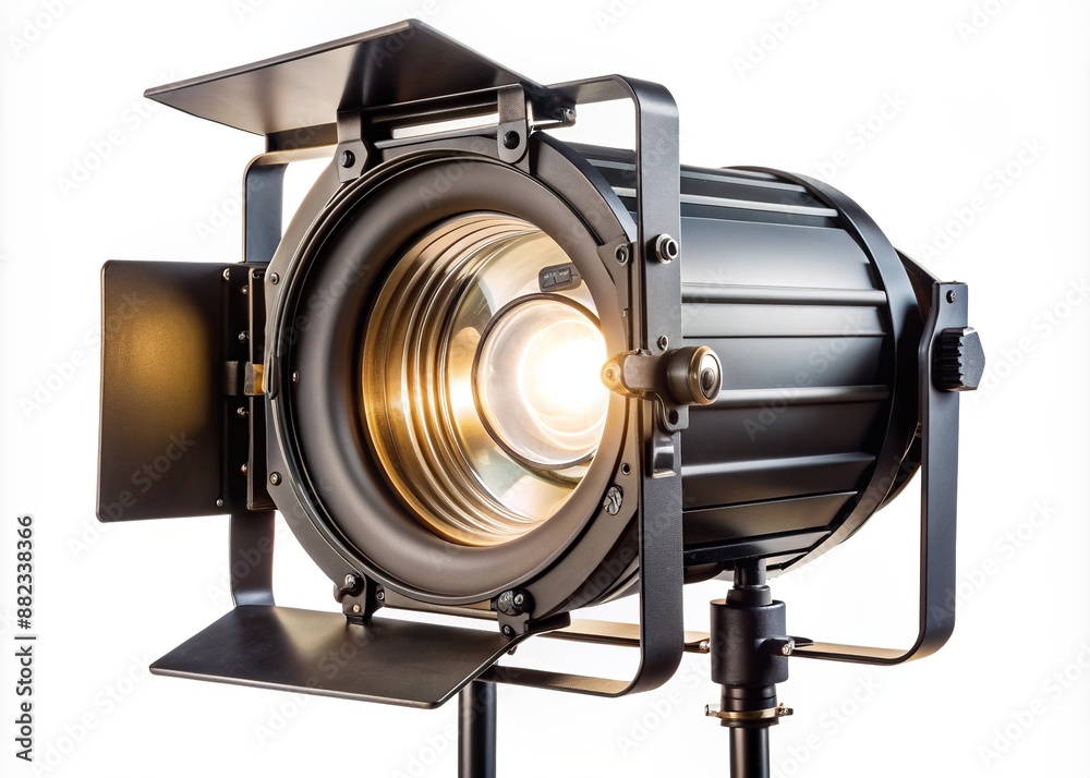 High-quality, isolated professional studio light on a transparent background, ideal for TV and cinema productions, showcasing its sleek design and advanced features. High-quality, isolated professional studio light on a transparent background, ideal for TV and cinema productions, showcasing its sleek design and advanced features.