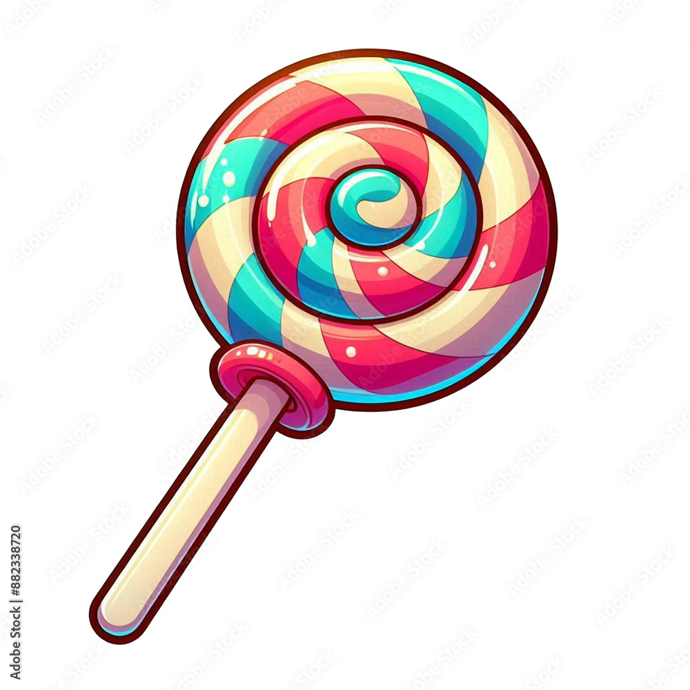 lollipop isolated on white isolated on transparent background - Generative AI lollipop isolated on white isolated on transparent background - Generative AI