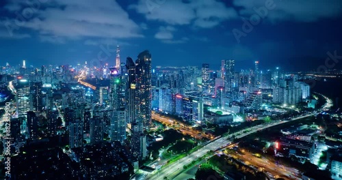 Wallpaper Mural Aerial shot of modern city financial district buildings in Shenzhen Torontodigital.ca