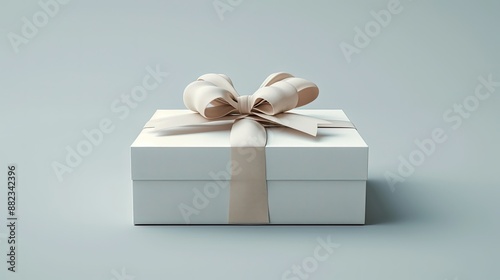 Elegant white gift box with a satin ribbon bow, perfect for celebrations, birthdays, anniversaries, and special occasions.