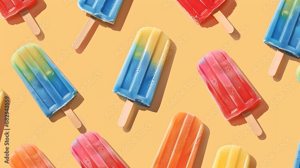 Ice popsicle ice cream on tan background Ice popsicle ice cream on tan background