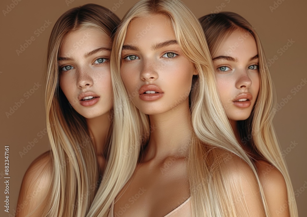 Elegance personified, this image showcases a blonde woman with soft wavy hair, combining beauty with a serene poise Elegance personified, this image showcases a blonde woman with soft wavy hair, combining beauty with a serene poise