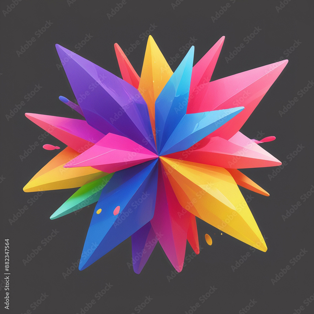 Fototapeta premium Energetic Abstract Polygonal Background with Seamlessly Blended Vivid Colors