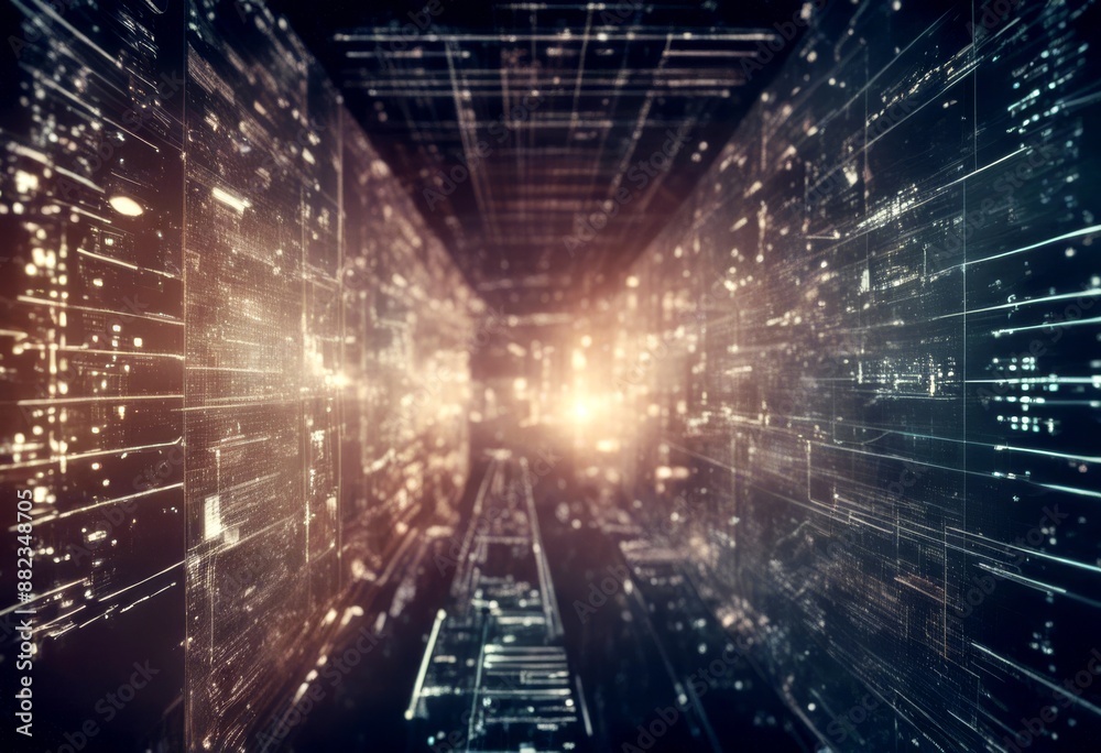 Obraz premium science technology complex process information virtual data intelligence flow artificial ai using screen big analyze visualize concept datum canvasses visualise