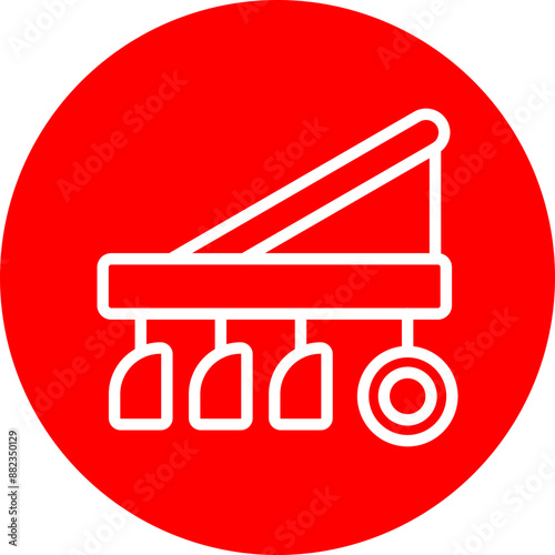 Plow Vector Line White Circle Red