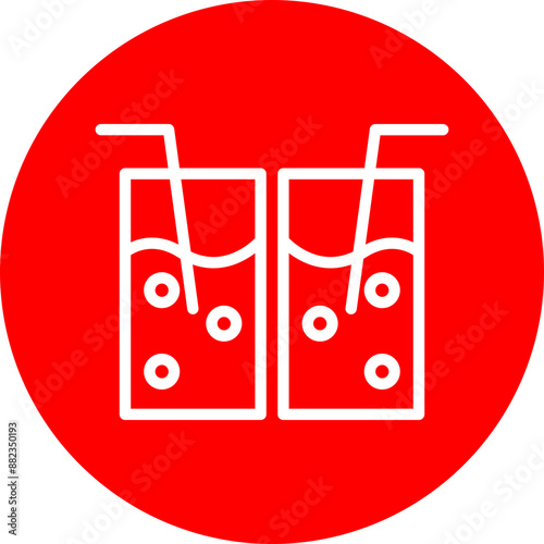 Drinks Vector Line White Circle Red