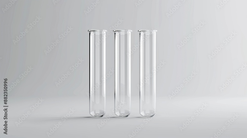 3D render of an empty test tube isolated on a white background 3D render of an empty test tube isolated on a white background