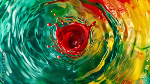 Vibrant multi-colored liquid splash in vivid high-speed photography photo