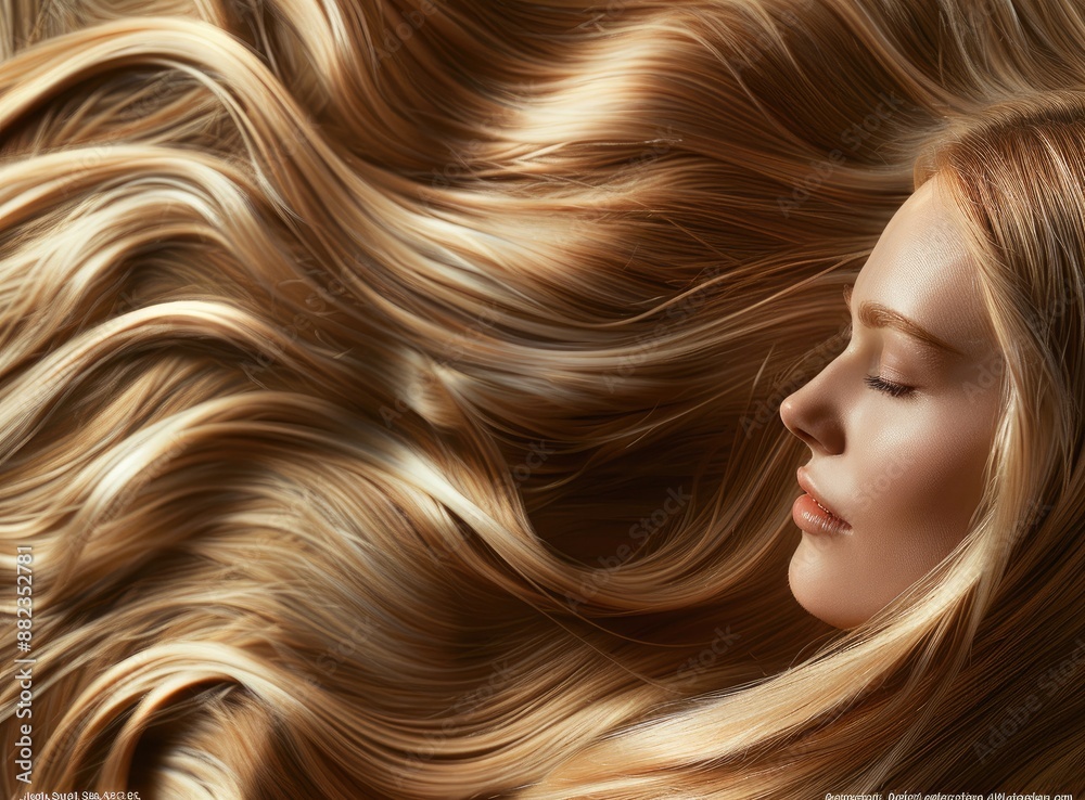 Portrait of young beautiful woman with gorgeous healthy dark blonde long hair Portrait of young beautiful woman with gorgeous healthy dark blonde long hair