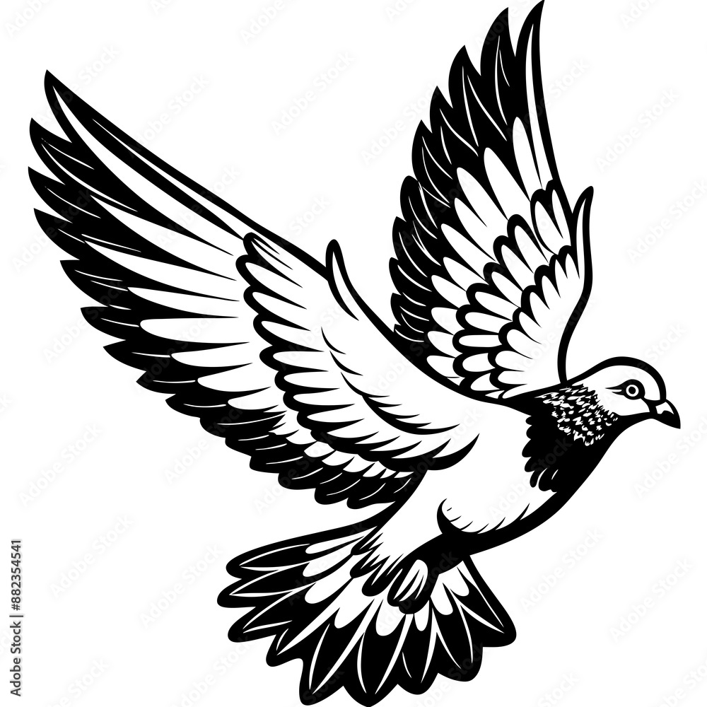 Obraz premium realistic flying pigeon