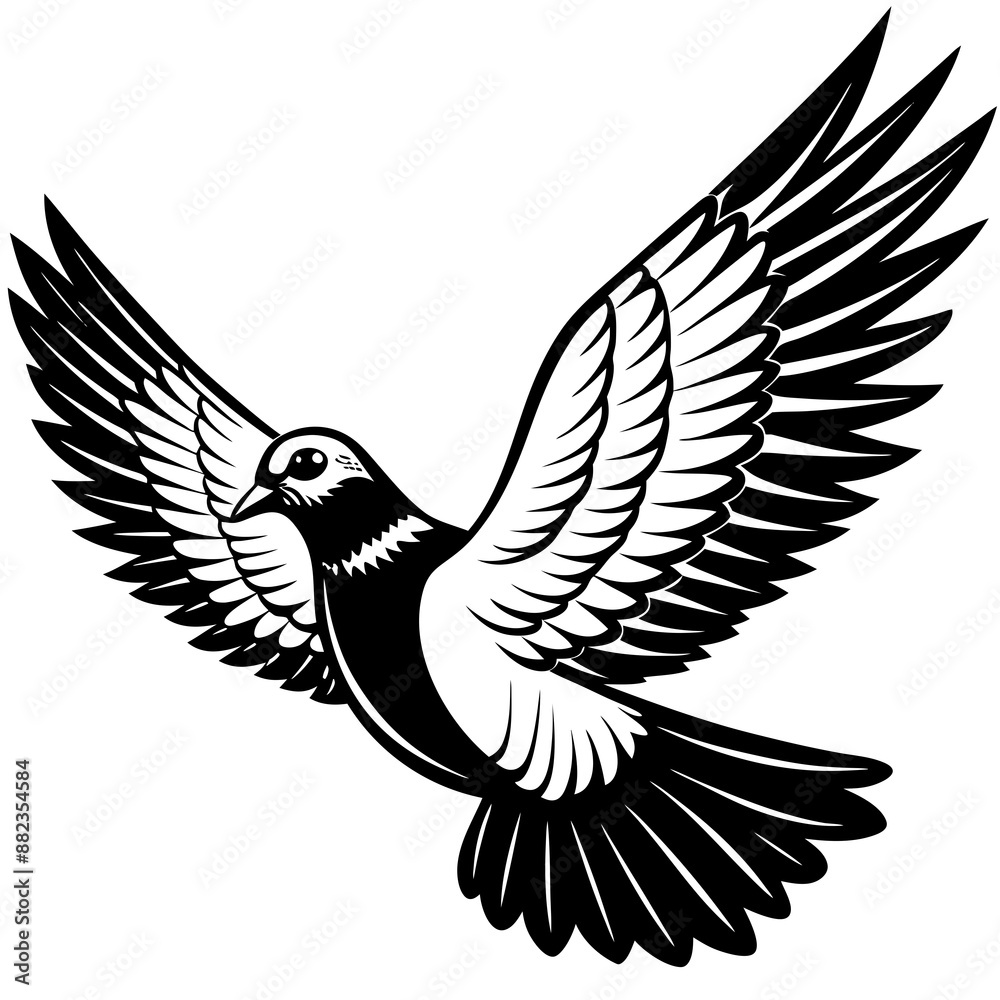 Obraz premium realistic flying pigeon