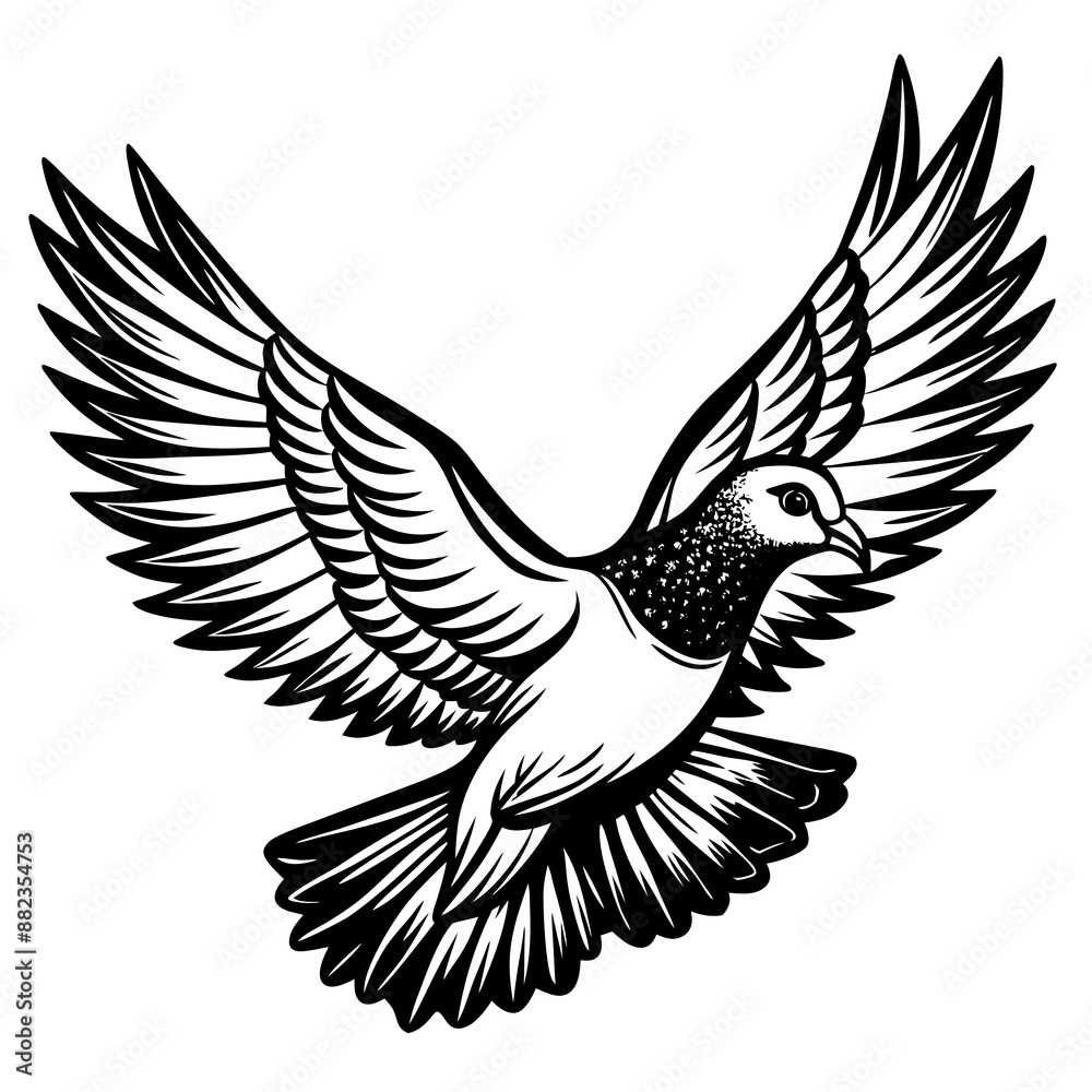 Fototapeta premium realistic flying pigeon